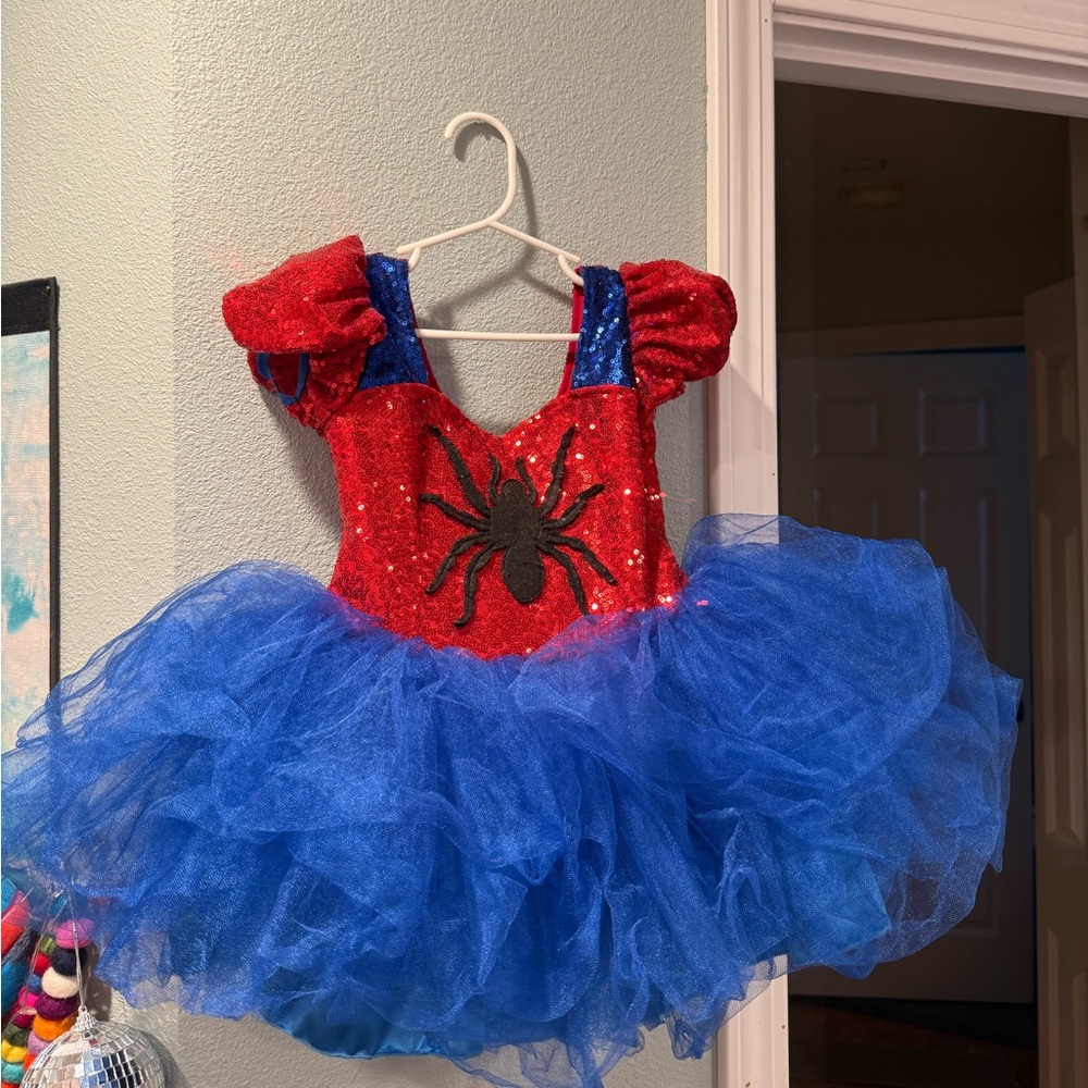 Girl’s 3T/4T SpiderMan SpiderGirl Sequin Tulle Dress Costume Gown with Bow